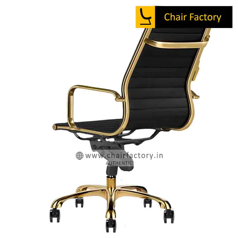 James Single Cushion Gold High Back Conference chair. 